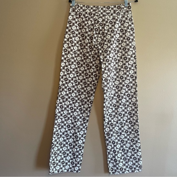 Love + Harmony daisy check print high-waisted straight leg pants, size Large - Picture 5 of 5